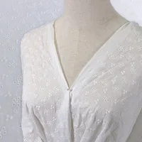 Embroidery Lace 100% Cotton Fabric Water Soluble Hollow Small Flower For Sewing Dress Clothes DIY Handmade Crafting By Half Yard 6