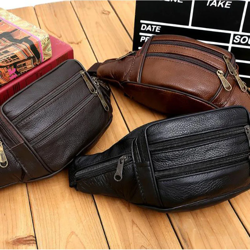 حقيبة خصر جلدية، حقيبة كتف كاجوال للرجال، حقيبة ركوب الدراجات الرياضية الخارجية متعددة الوظائف، حقيبة هاتف ماكينة تسجيل النقود #4