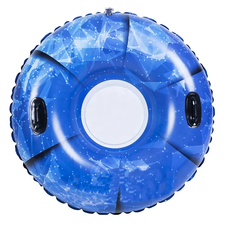 Heavy-duty PVC Hard Bottom 1 Rider Inflatable Round Snow Tube Sled Tubing for Adults and Children