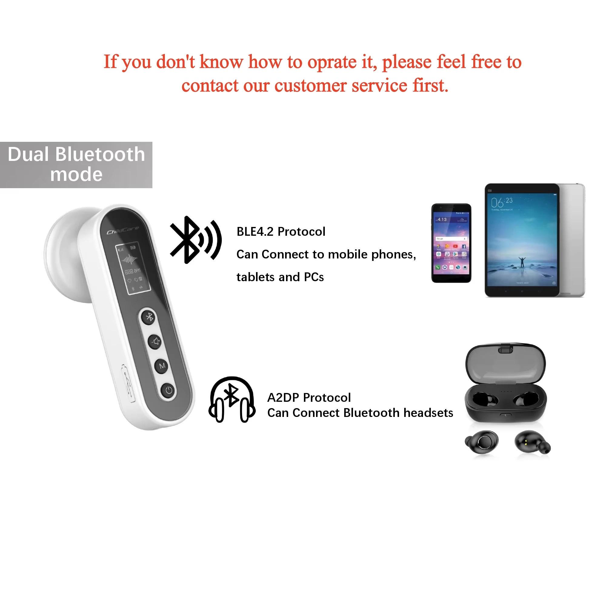 Medical Bluetooth Stethoscope Cardiopulmonary Recording Stethoscope 60 Times Amplify Sound Stethoscope Doctors Nurse Health Care