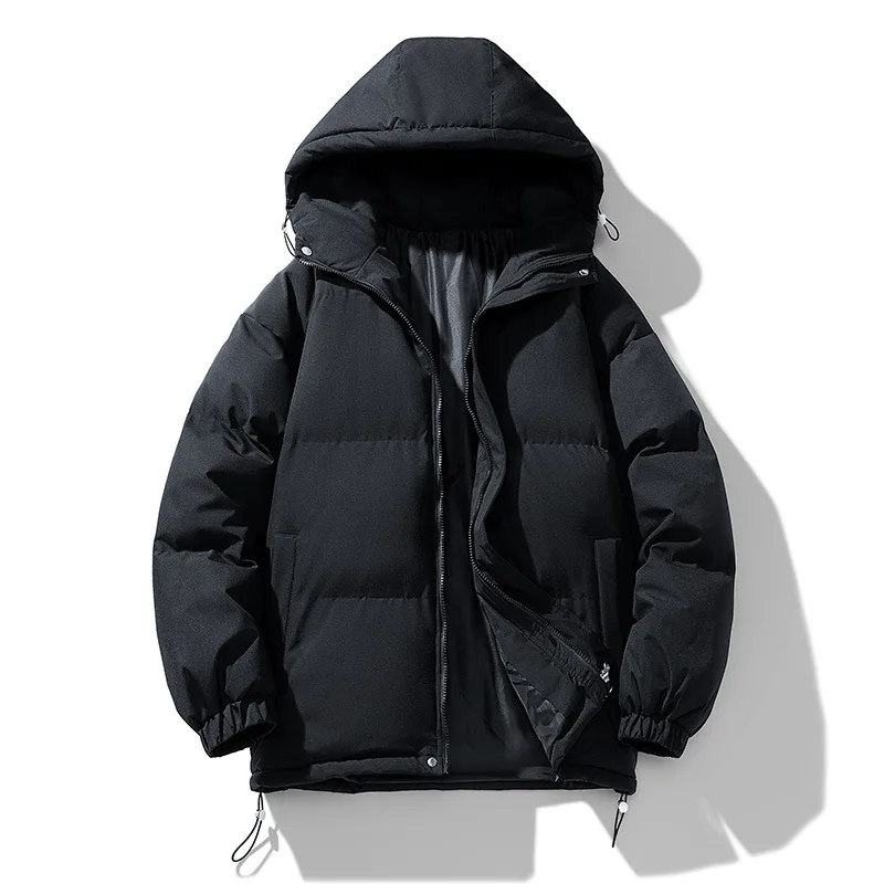 Jaqueta puffer de algodão acolchoada masculina, casaco com capuz, quebra-vento casual, Parkas grossos e quentes, ao ar livre, inverno, 2023