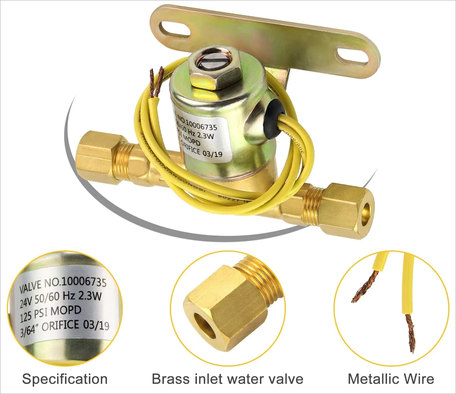 Humidifier electric valve replacement 24V 2.3W 60hz brass electric valve replacement parts: A2012-S118, B2035-S2, B2035-S5