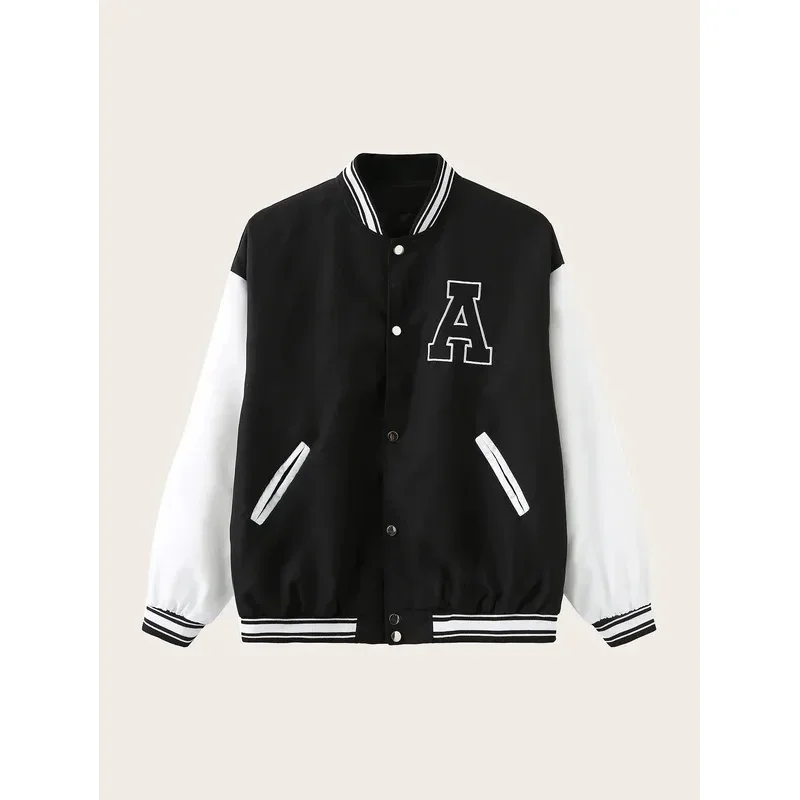 

2023 men women bomber jackets autumn winter fashion baseball uniform oversize coats student couple Harajuku loose jacket