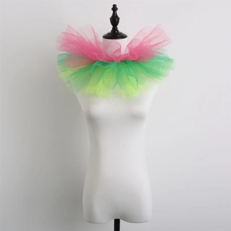 652f Victorian Ruffled Mesh Collar Femmes en tulle