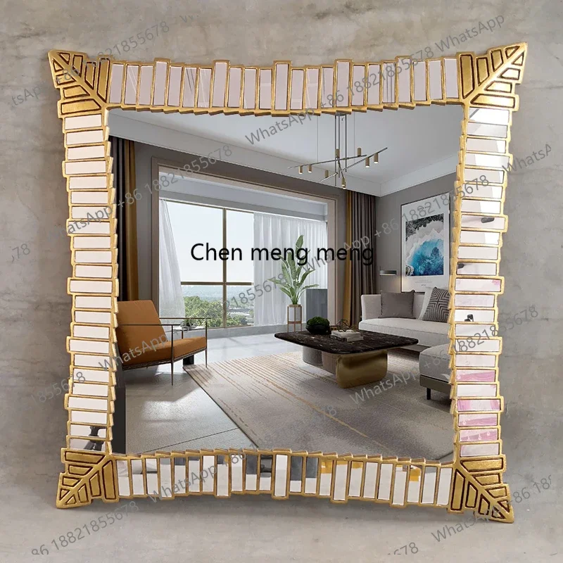 Hot sales European glass patch square bathroom mirror washbasin bathroom mirror entrance decorative mirror