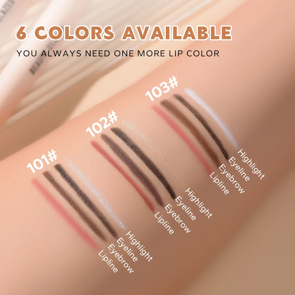 Beauty Glazed-Stylo de maquillage 4 en 1 pour eye-liner, surligneur, crayon cosmétique étanche, multifonction, beauté