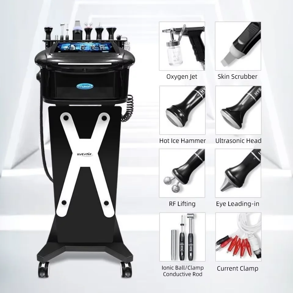 Máquina de cuidado Facial multifunción de oxígeno y agua a precio de fábrica, máquina de salón de martillo frío y caliente con elevación de iones galvánicos
