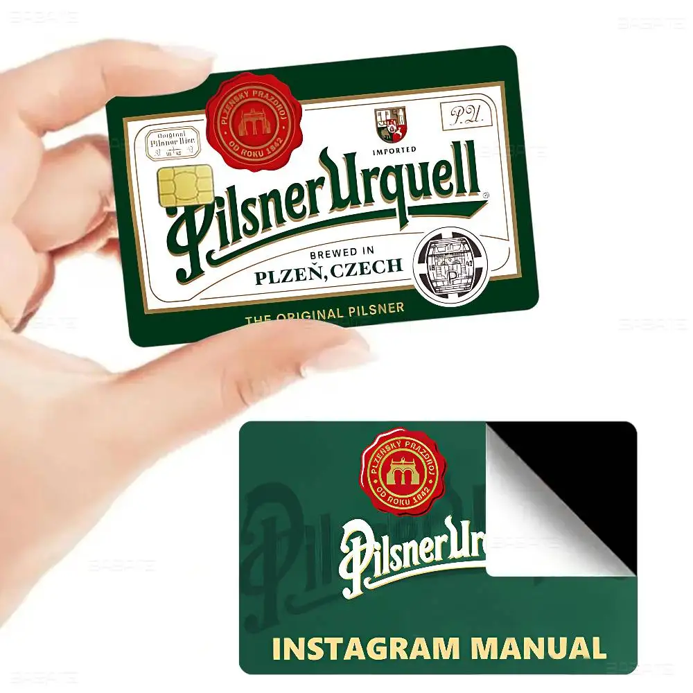 Pilsner Urquell Beer Logo Credit Card Skin Stickers for VISA Bank Card Transportation Card Waterproof Sticker Anti-scratch Women