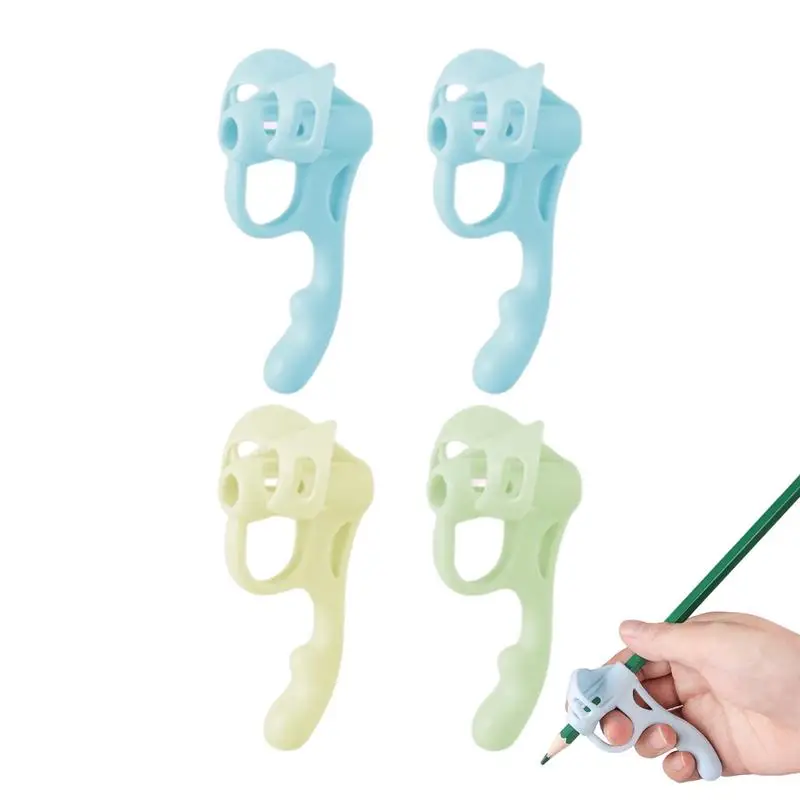 Ручки для карандашей для студентов, 4X ручки с пятью пальцами, ручки для письма для начинающих, инструмент для обучения письму, захват для коррекции осанки