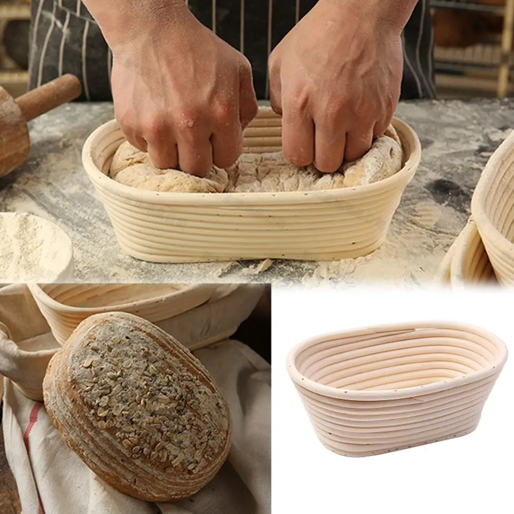 Oval Handmade Mass Proofing Baking Supplies Liner Baskets Dough Rising Banneton Brotform Wicker Rattan Basket