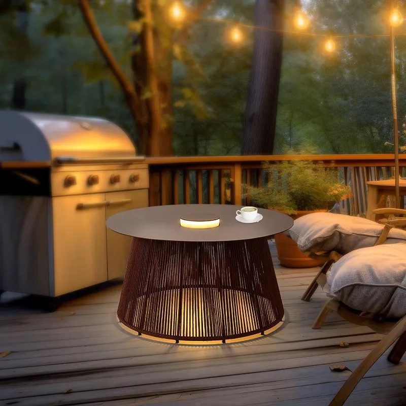 شحن بالطاقة الشمسية IP65 مقاوم للماء مصباح أرضي للتخزين فندق فيلا المناظر الطبيعية في الهواء الطلق مصباح حديقة أضواء طاولة القهوة مقاومة للماء #2