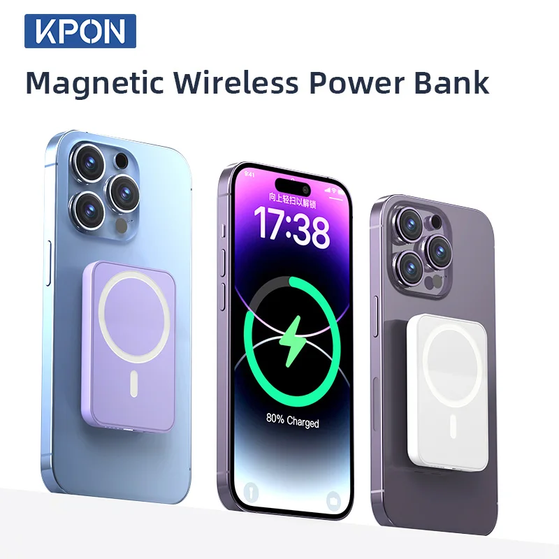 KPON Magnetic Power Bank  Wireless 20W Fast Charging External Battery Portable Magsafe Powerbank For iphone 15 14 13 12  Pro Max