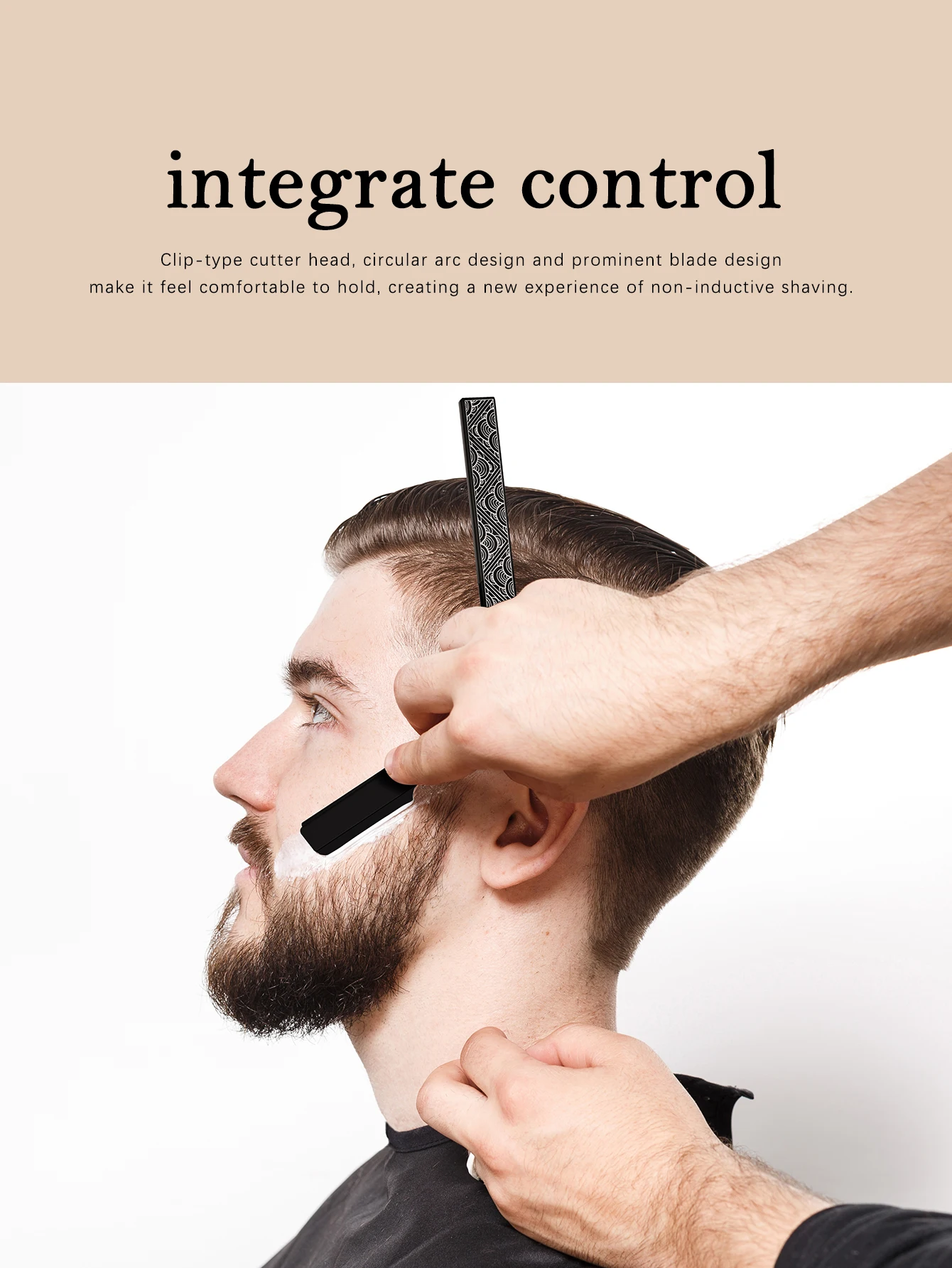 Men\'s Stainless Steel Straight Manual Razor Retro Men\'s Beard Trimmer Folding Safety Hair Barber Cutting Shaving Tools