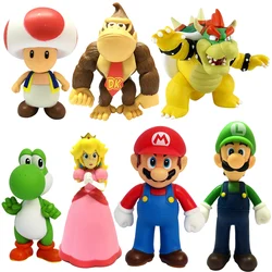 14CM Super Mario Bros Gift Box PVC Action Figure Toys Dolls Model Set Luigi Yoshi Donkey Kong Mushroom For Kids Birthday Gifts