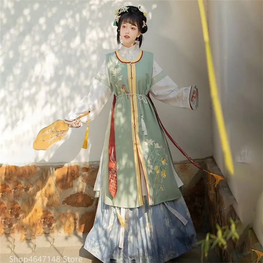 yes女性中国の伝統的な漢服衣装レディミンスーツプリンセスドレス刺繍古代フォークダンスカーニバルコスプレ衣装