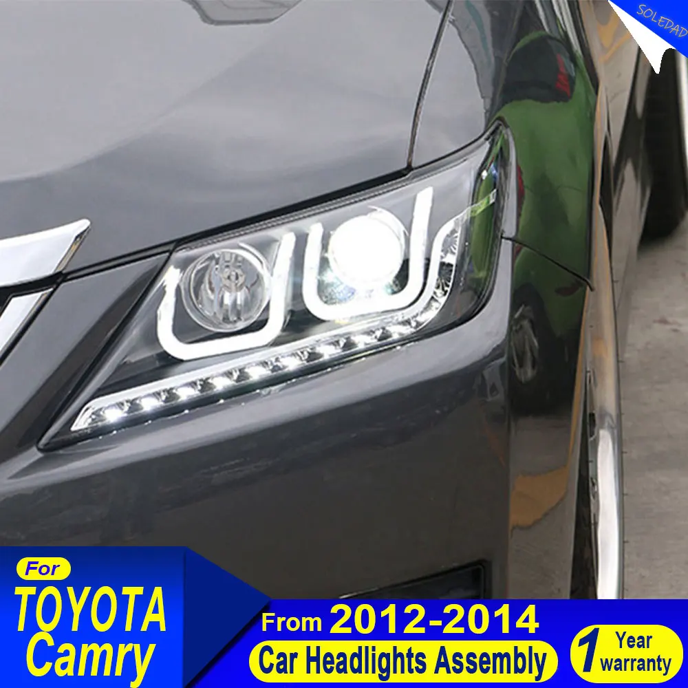 Car Lights for Toyota Camry LED Headlight 2012 2013 2014 Head Lamp Drl Projector Lens Automotive Accessories Plug and play