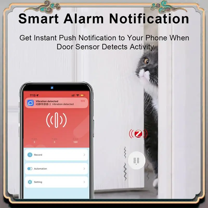 

Прочный умный датчик вибрации Tuya Zigbee, детектор наклона, защита дома, приложение Smart Life, монитор в реальном времени, сигнализация