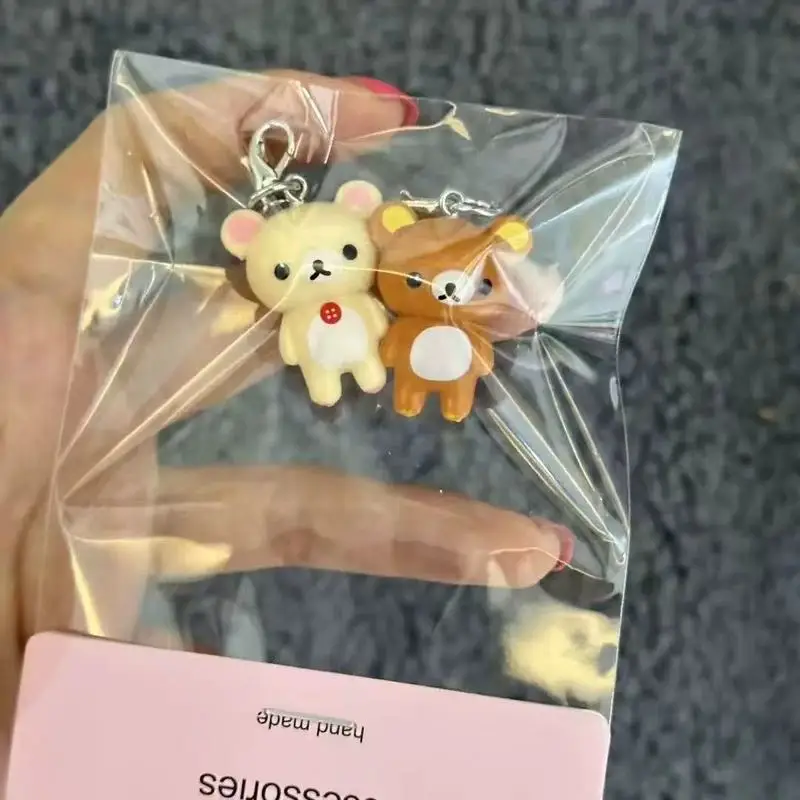 Rilakkuma Keychain Cute Kawaii Japanese Style 3d Resin Bag Backpack Pendant Charm Handmade Birthday Gift For Girls Kids - view 4