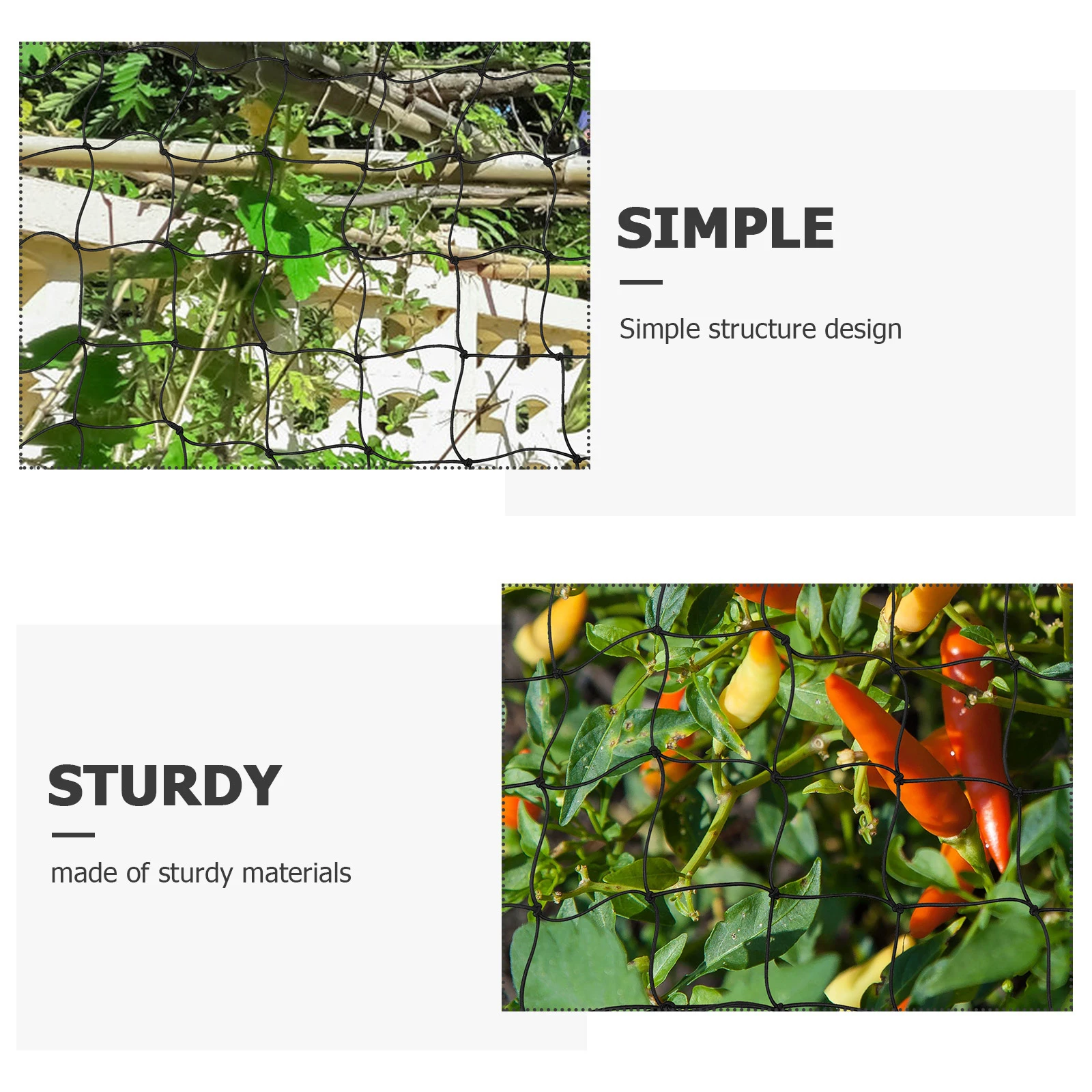 

Decorative Plant Climbing Net Garden Trellis Netting For Vine Vegetables Fruits Flowers Wear Resistant Reusable Gardening