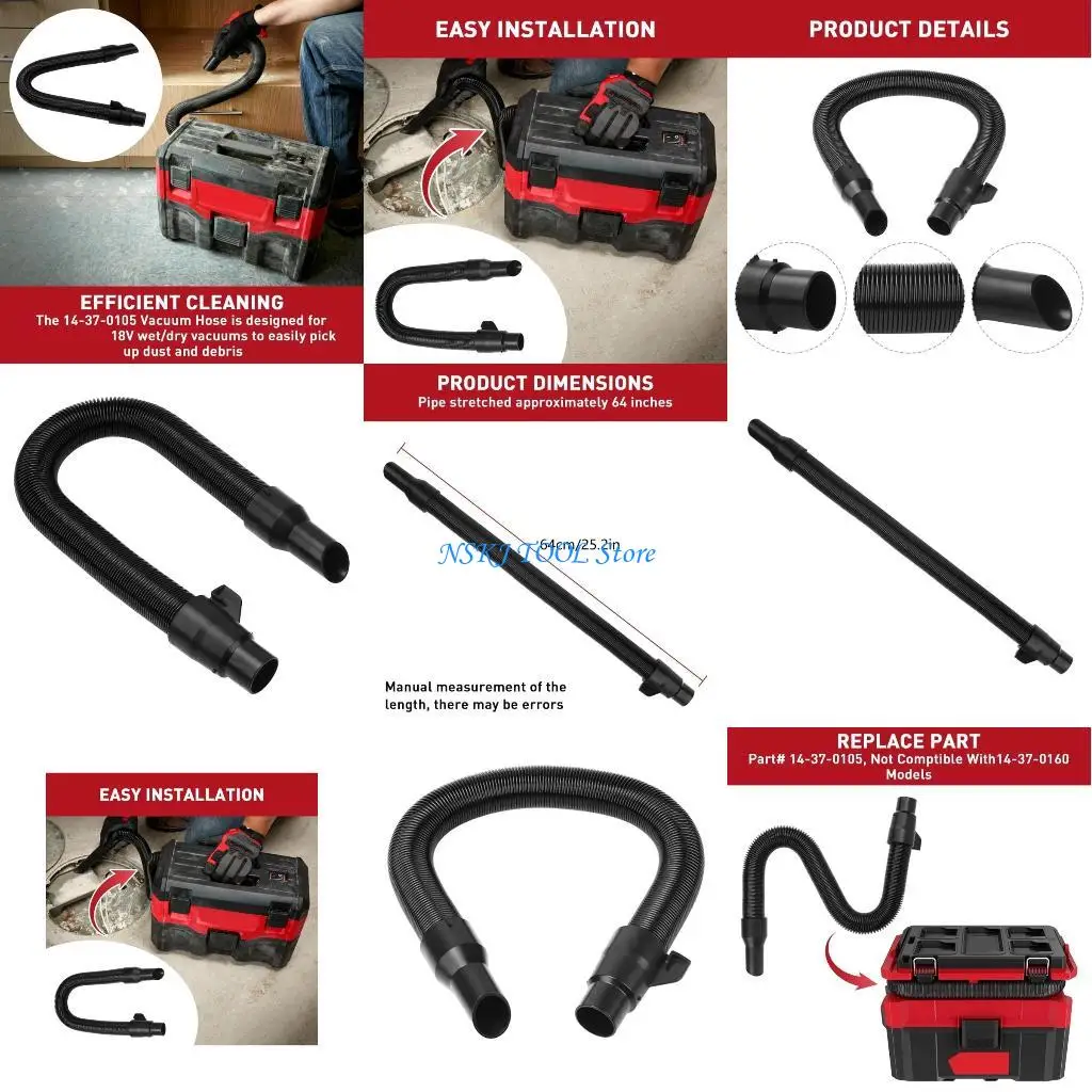 

Замена вакуумного шланга L8RC для 18 В 28 В влажных сухих вакуумов 14-37-0105 14-37-0016