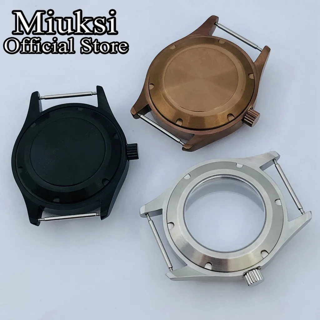 Miuksi 36mm/39mm silver black copper sterile watch case sapphire glass fit NH35 NH36 NH34 NH38 NH70 NH72 ETA2824 PT5000 movement