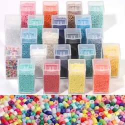1000/3000 adet/kutu 2mm renkli japon cam tohum boncuk gevşek halka boncuk takı yapımı için DIY el yapımı bilezik aksesuarları