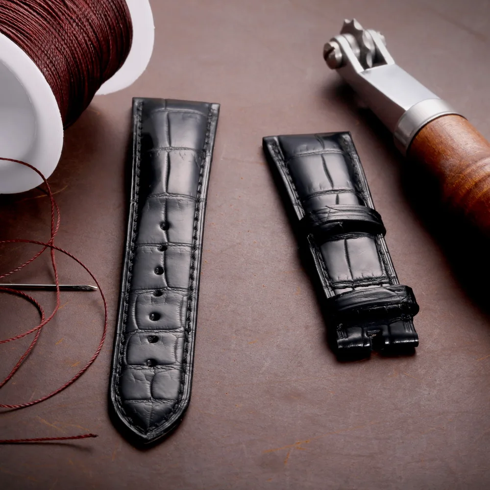 Alligator Leather Watch Bands For OMEGA Wrist Straps HandMade Crocodile Bracelet Replacement 19mm 20mm 21mm