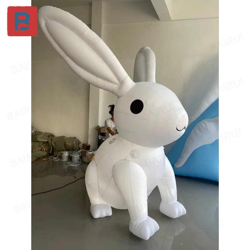 Conejos inflables, modelos de aire a base de animales con sopladores, accesorios de decoración cuadrados para exteriores y centros comerciales