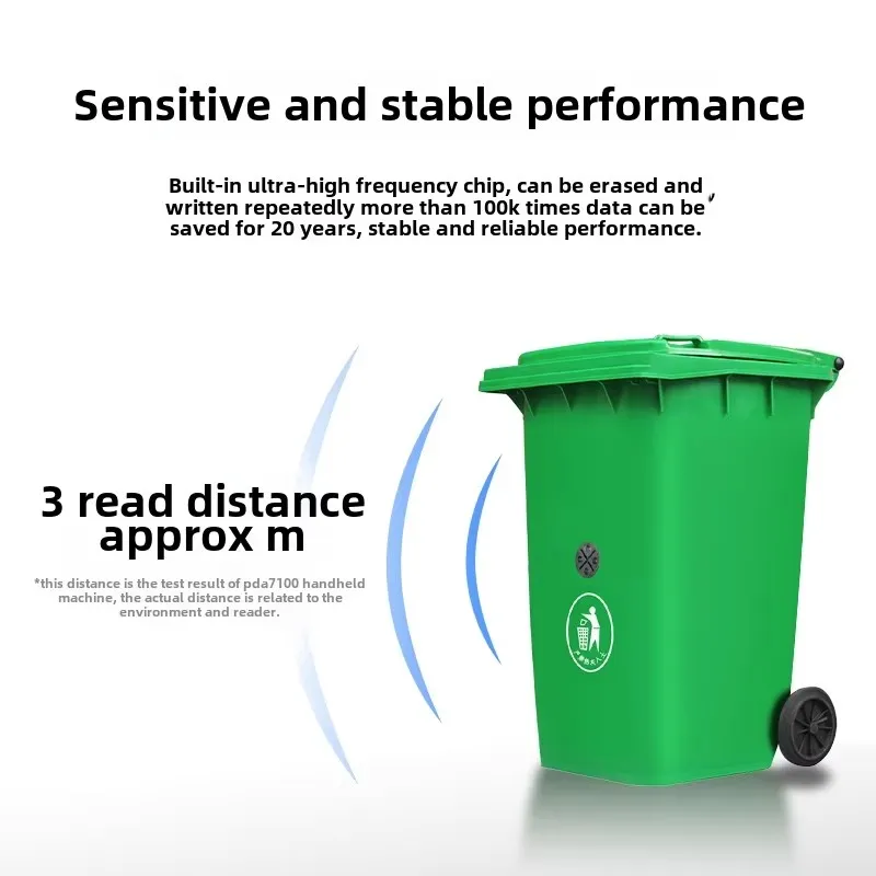 Garbage bins tracking management UHF RFID tag contactless Waste Bin Tag plastic metal check garbage container