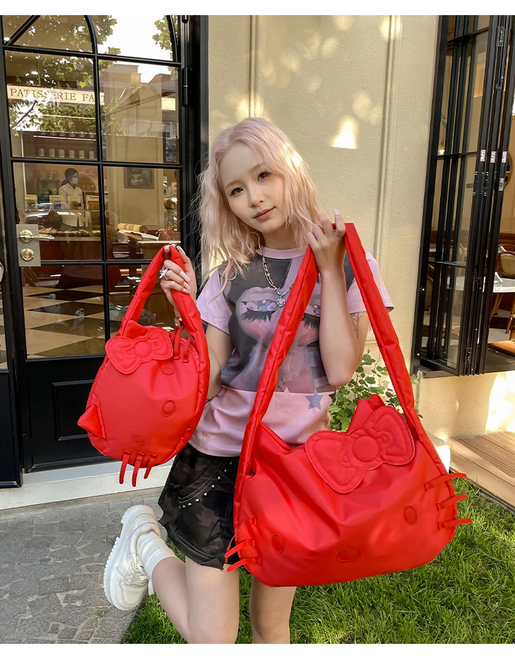 Kawaii Hello Kitty sacs à bandoulière grande capacité 2025New Design Sense loisirs voyage sac de banlieue pour filles femmes Peluche point