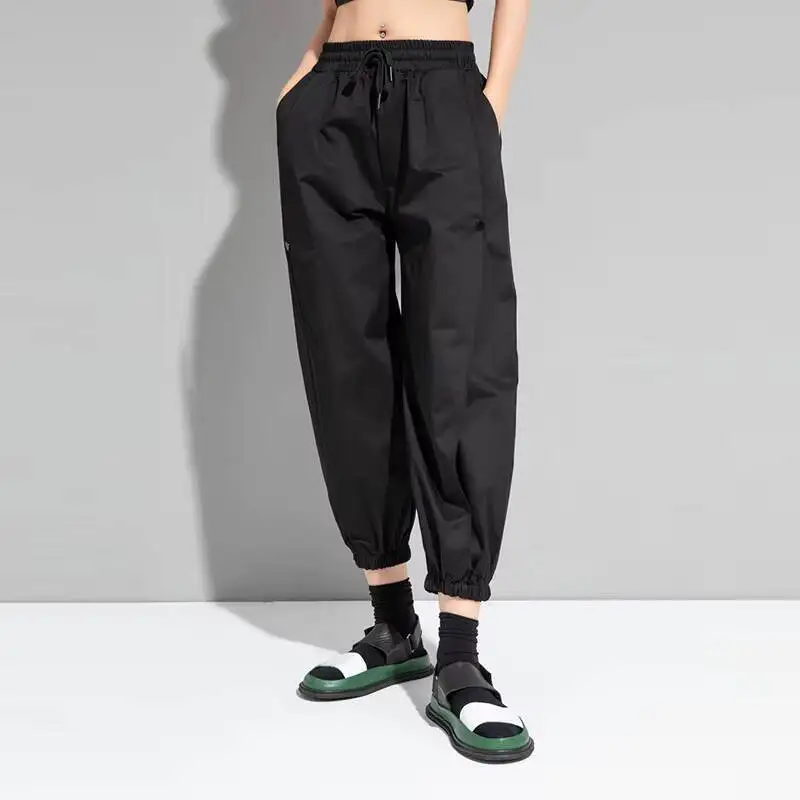 Pantalones Harun para mujer, ropa de primavera y otoño, Hip-Hop oscuro, sencillo, holgado, con personalidad