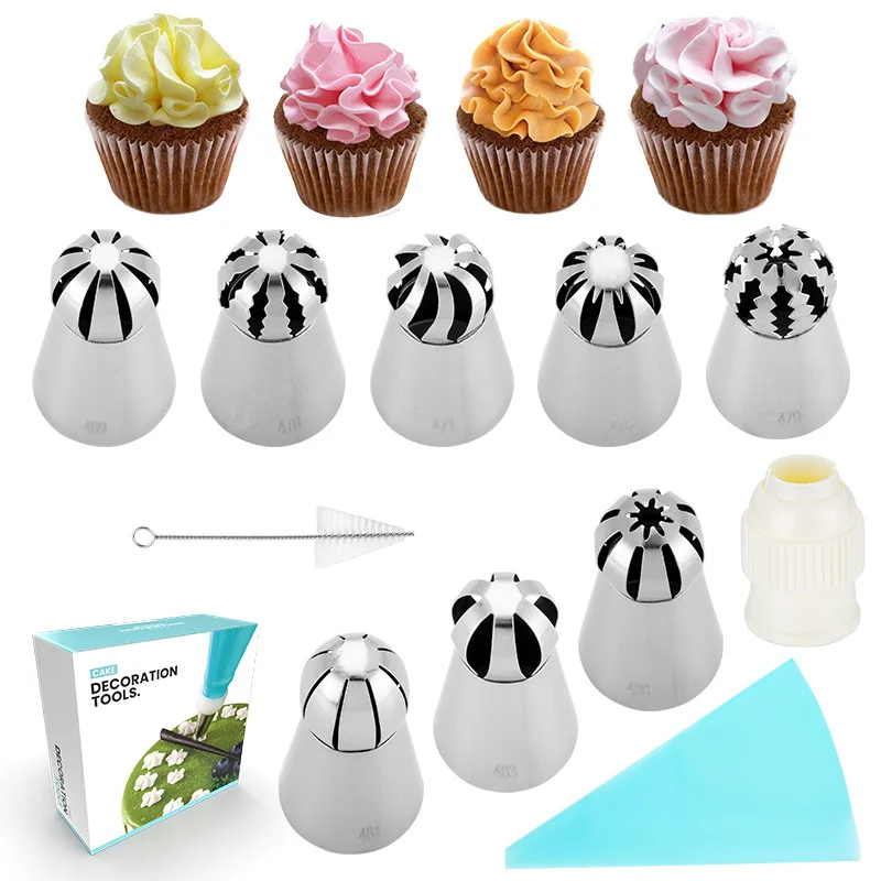 Cupcake Sphere Ball Shape Icing Piping Nozzles Pastry Cream Tips Flower Torch Tube For Cake Decoration Tools Confectionery