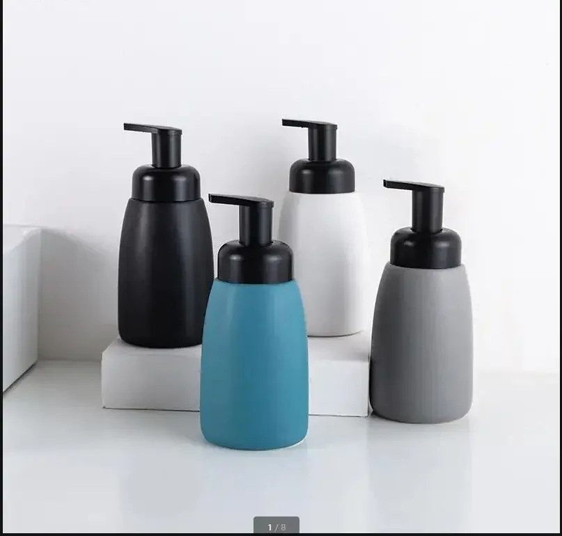 

Прессованная бутылка для дезинфицирующего средства для рук, однотонный керамический дозатор мыла, пенопластовая бутылка, скандинавский отель, домашний набор аксессуаров для ванной комнаты