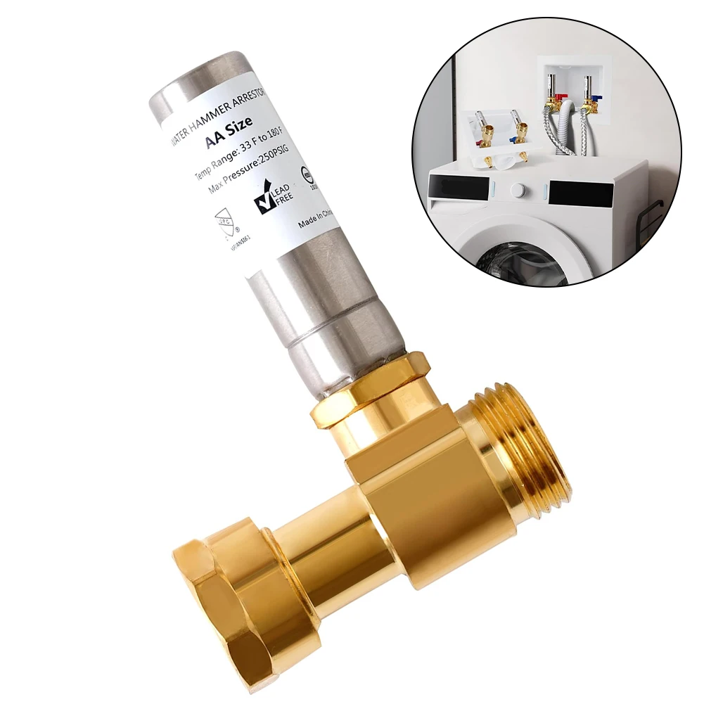 3/4" NH Thread Stainless Steel Washing Machine Water Hammer Arrester Arrester Brass Water Hammer Arrestors