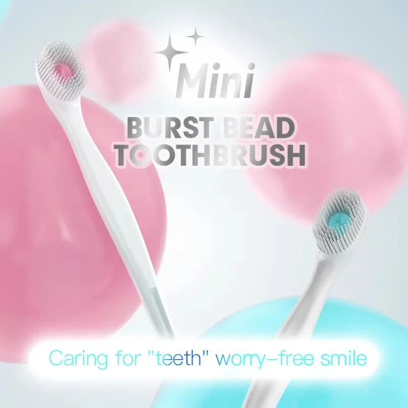24PCS Mini Burst Bead Toothbrush Set, Water Saving Portable Toothbrush No Rinse for Outdoor Travel Daily Use