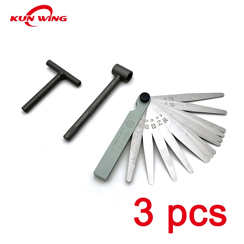 

3 Pcs Engine Valve Screw Adjusting Spanner Tool Valve clearance adjustment tools + Feeler gauge 0.02-1