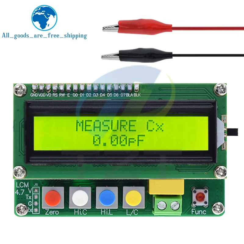 TZT LC-100A Digital LCD Capacitance Inductance Meter LC Meter 1pF-100mF 1uH-100H LCD Display High Precision Fully functional