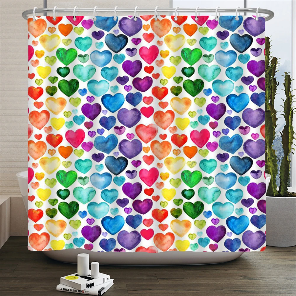 Colorful Geometry Shower Curtain 3d Bathroom Curtain With Hooks Decorative Partition Screen 180*240 Polyester Washable Cloth