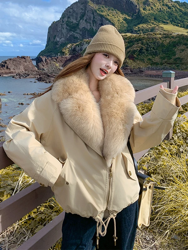 컬러 워크웨어 슬레 오르트 티엔드 따뜻한 여성용 다운 재킷 퀼팅 코트 한국 버전 루즈핏 겨울 아우터