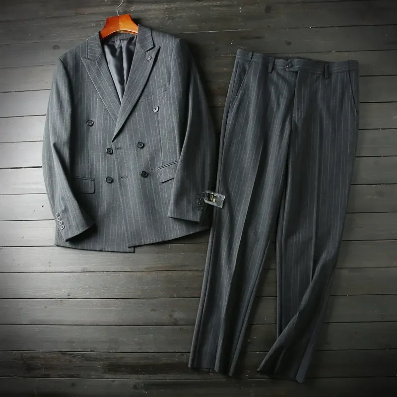 

light luxury double-breasted, first-line withdrawal of cabinet men's business casual stretch anti-wrinkle suit trouser suits