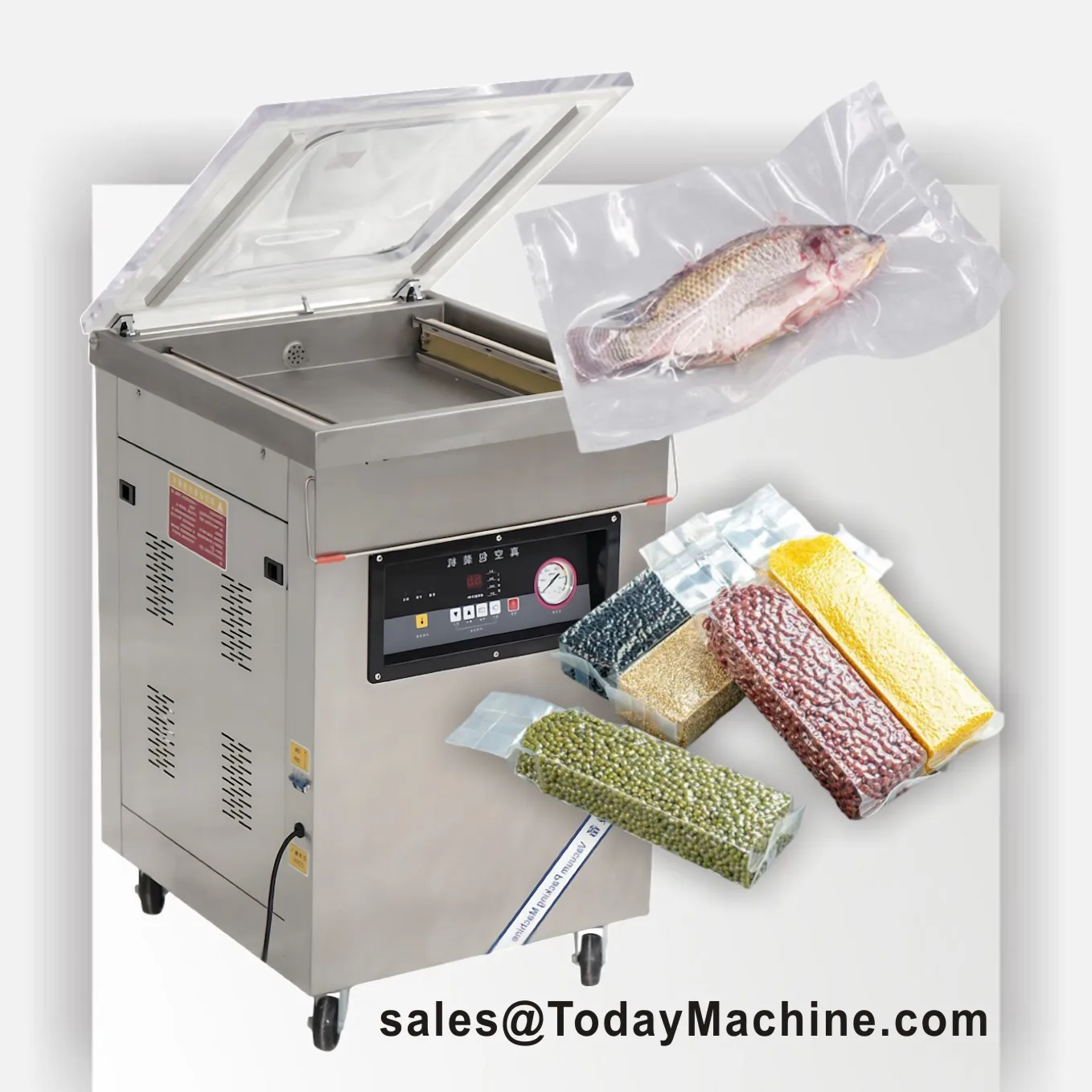 Industrial Double Chamber Vacuum Sealing Machine Commercial Food Meat Rice Vacuum Packaging Sealing Machine