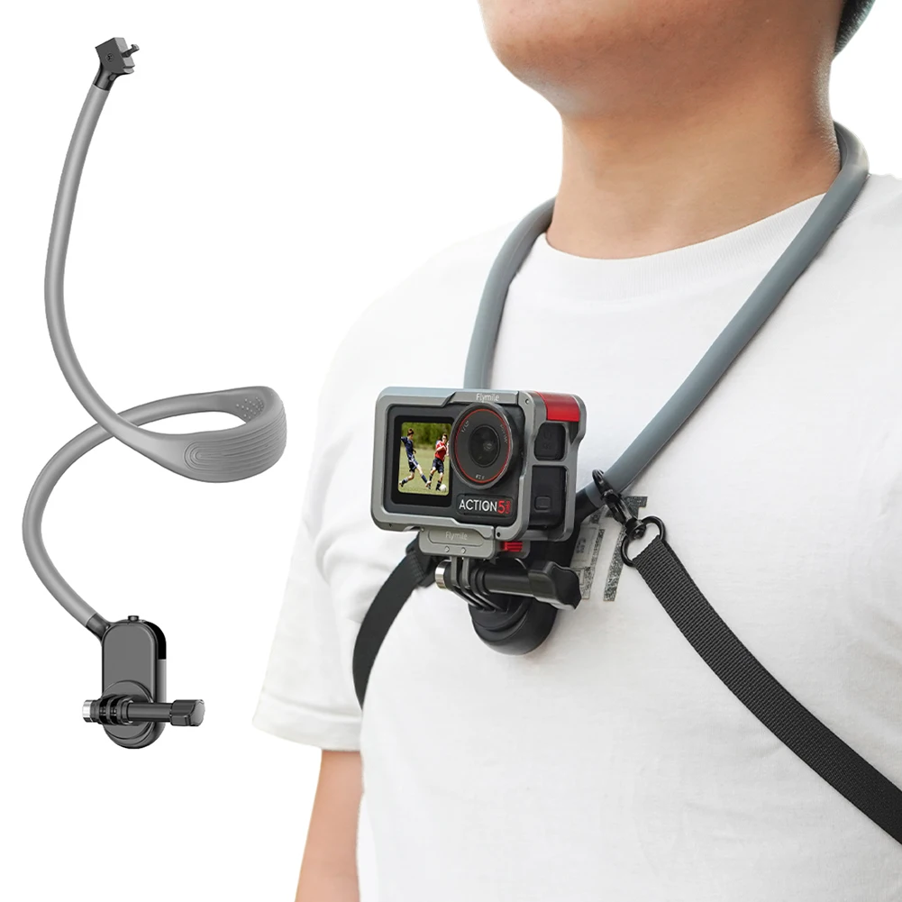 Neck Holder Mount First-person Perspective Shooting Hanging Bracket POV/Vlog Selfie Mount for DJI Osmo Action 5/Insta360 Go 3S