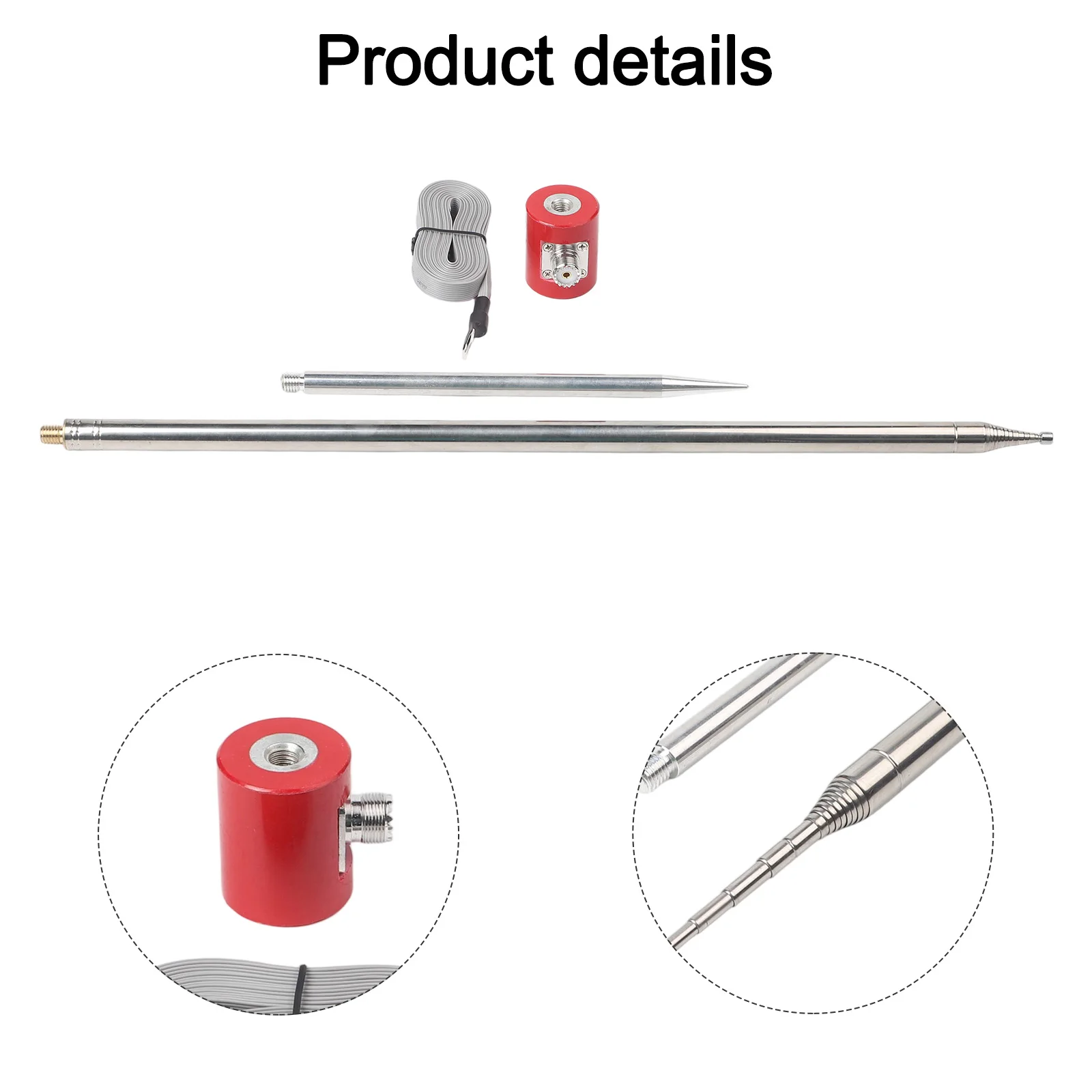 1set 14M-30MHz 300W-600W HF Antenna Stainless Steel 1/4 Wavelength For USDX QRP Radio High-frequency Antenna accessories