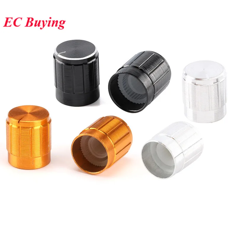 1Pc-20Pcs Potentiometer Knob Aluminum Knobs Cap Diameter 15MM 15x16.5mm Silver Gold Black Color Colorful Electronic Component