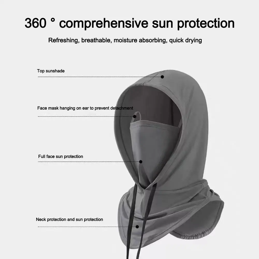 Breathable Ice Silk Sunscreen Masks Sunproof Quick Drying Full Head Mask Sun/UV Protection Face Cover Cycling Motorcycle Fishing image 6