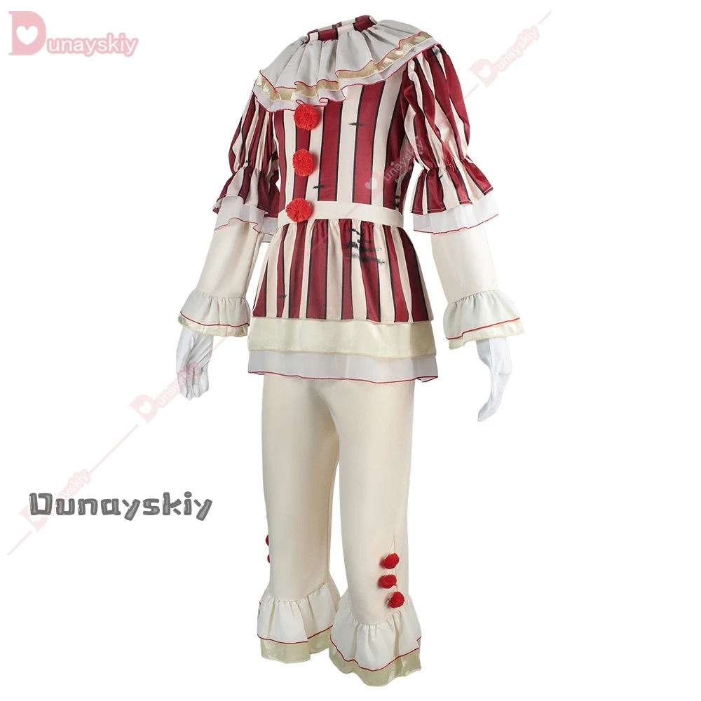 ภาพยนตร์ Joker คอสเพลย์เครื่องแต่งกาย Stephen King Chapter สยองขวัญ Clown เสื้อกางเกงชุดของขวัญวันเกิด * ฮาโลวีน Christmas Party Dress Up
