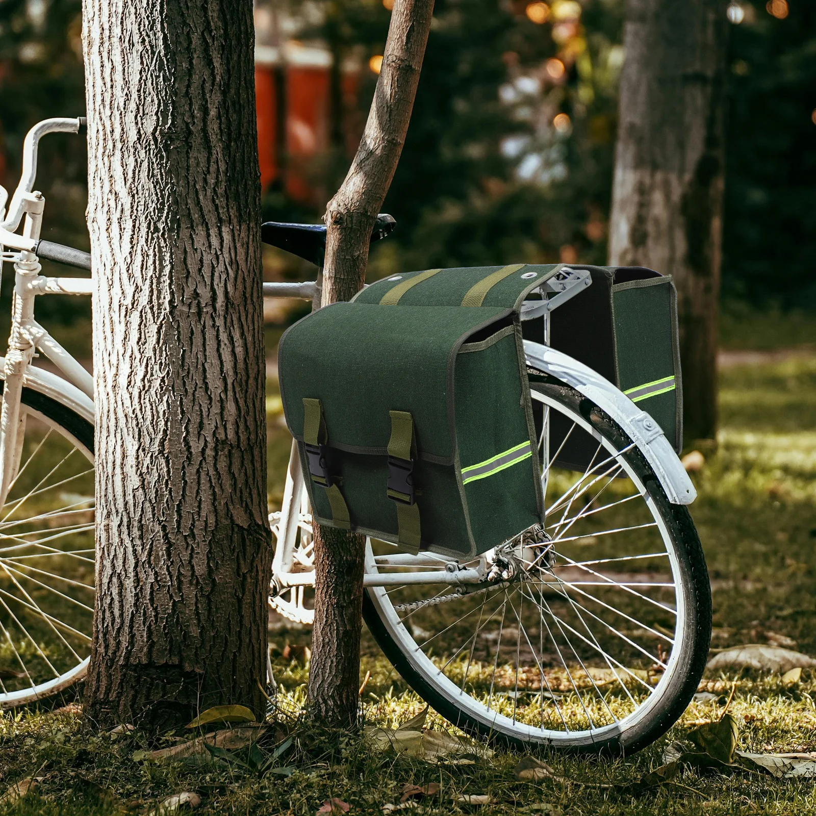 

Large Capacity Motorcycle Saddle Bag Vintage Postman Style Canvas Material Tool Storage Pouch for Side Mount Riding