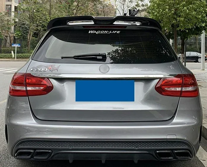 Car Rear Roof Spoiler Exterior Part Car Rear Spoiler Wing For Benz C Class C180 C200 S205 Wagon Hatchblack 4 Door 2015-2020