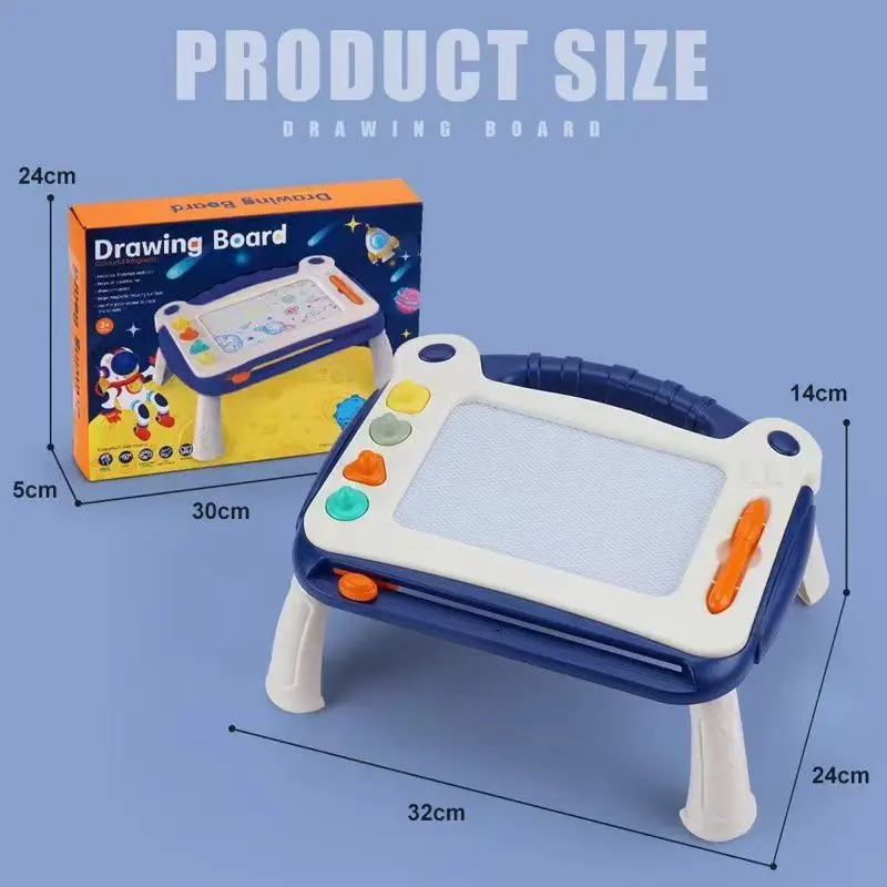Prancheta de desenho magnética para crianças, brinquedo, grafite, prancheta de escrita para bebê, cor magnética, suporte de desenho, mesa de desenho