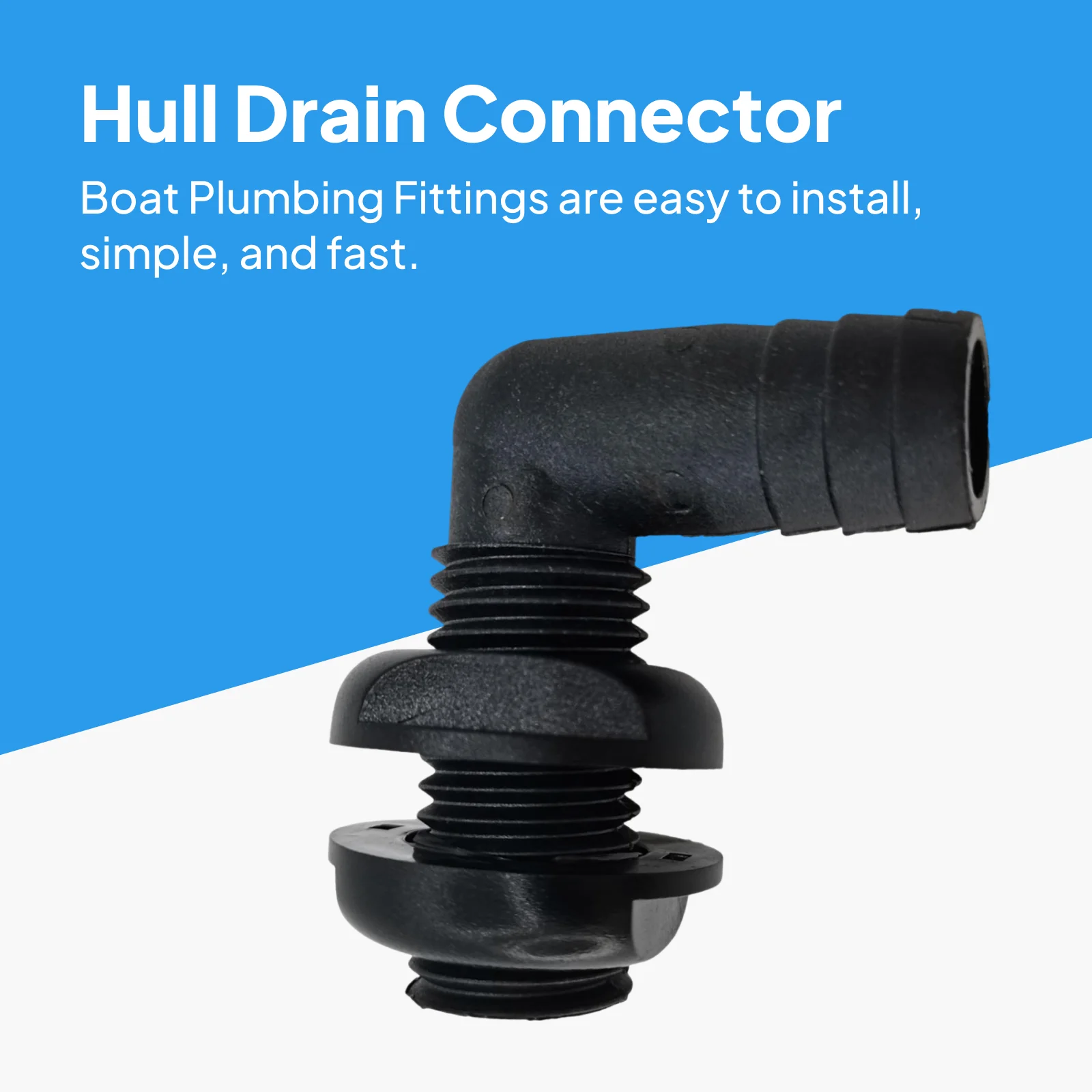 PVC Boat Vent 90 Degree Thru Hull Drain Connector Fitting Deck Hose Pipe Cover for Marine Use
